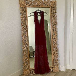 💃🏻❗️Burgundy Mesh Maxi Dress